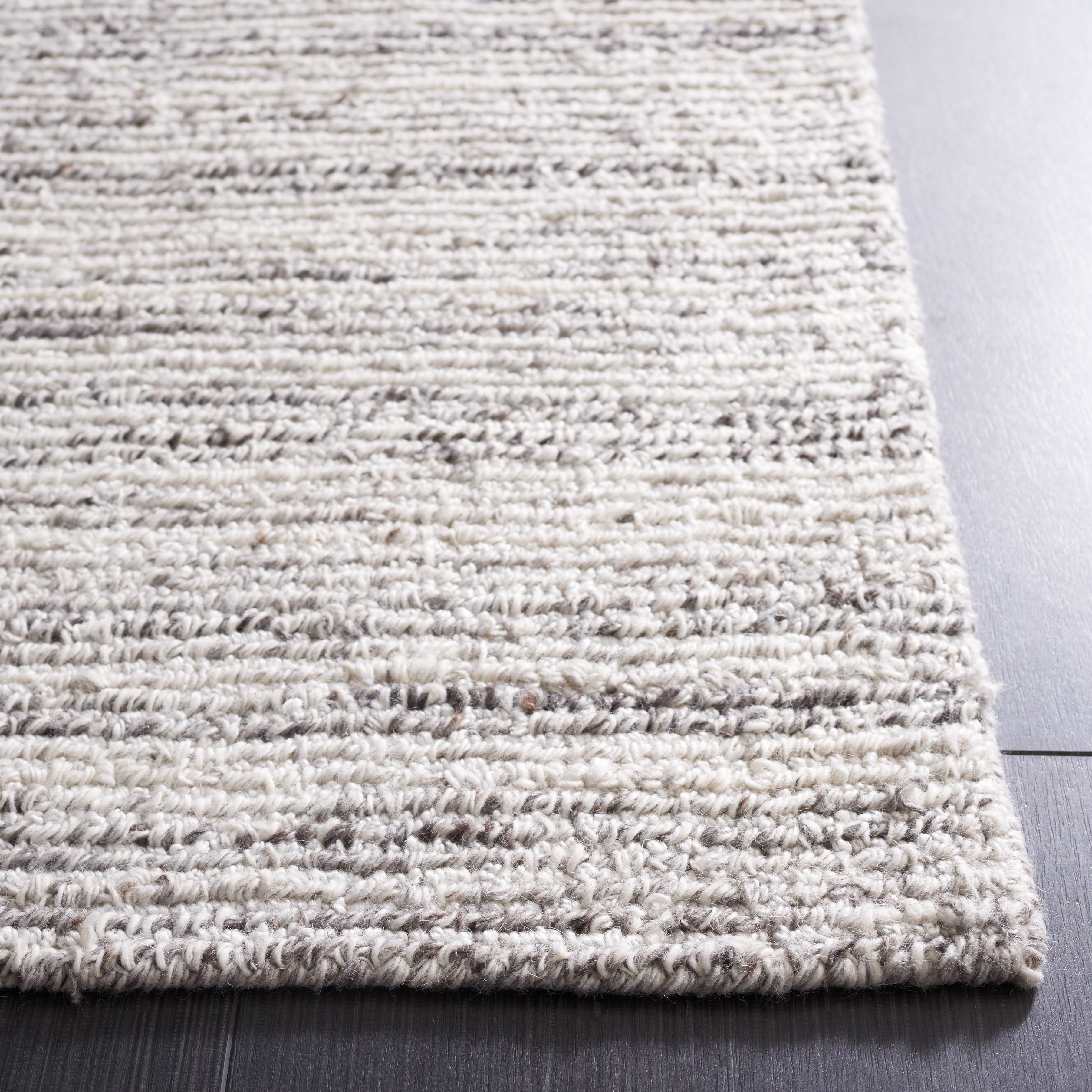 Safavieh Mirage Lecia Striped Polyester Area Rug, Gray/Ivory, 6' x 6' Square