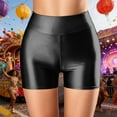 thumbnail image 5 of HXWCHs Glam Satin High Waist Fit Shorts for Nightlife with Sleek Shine and Elegant Finish L Black, 5 of 7