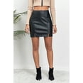thumbnail image 4 of Wenseny Sides Slit Pencil Skirt A-Line Leather Sheath Skirt for Women Youth Teenagers Black L, 4 of 8