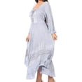 thumbnail image 3 of Sakkas Mirabel Stonewashed Corset Style Floral Emboridery Kimono Sleeve Dress - Baby Blue - L/XL, 3 of 5