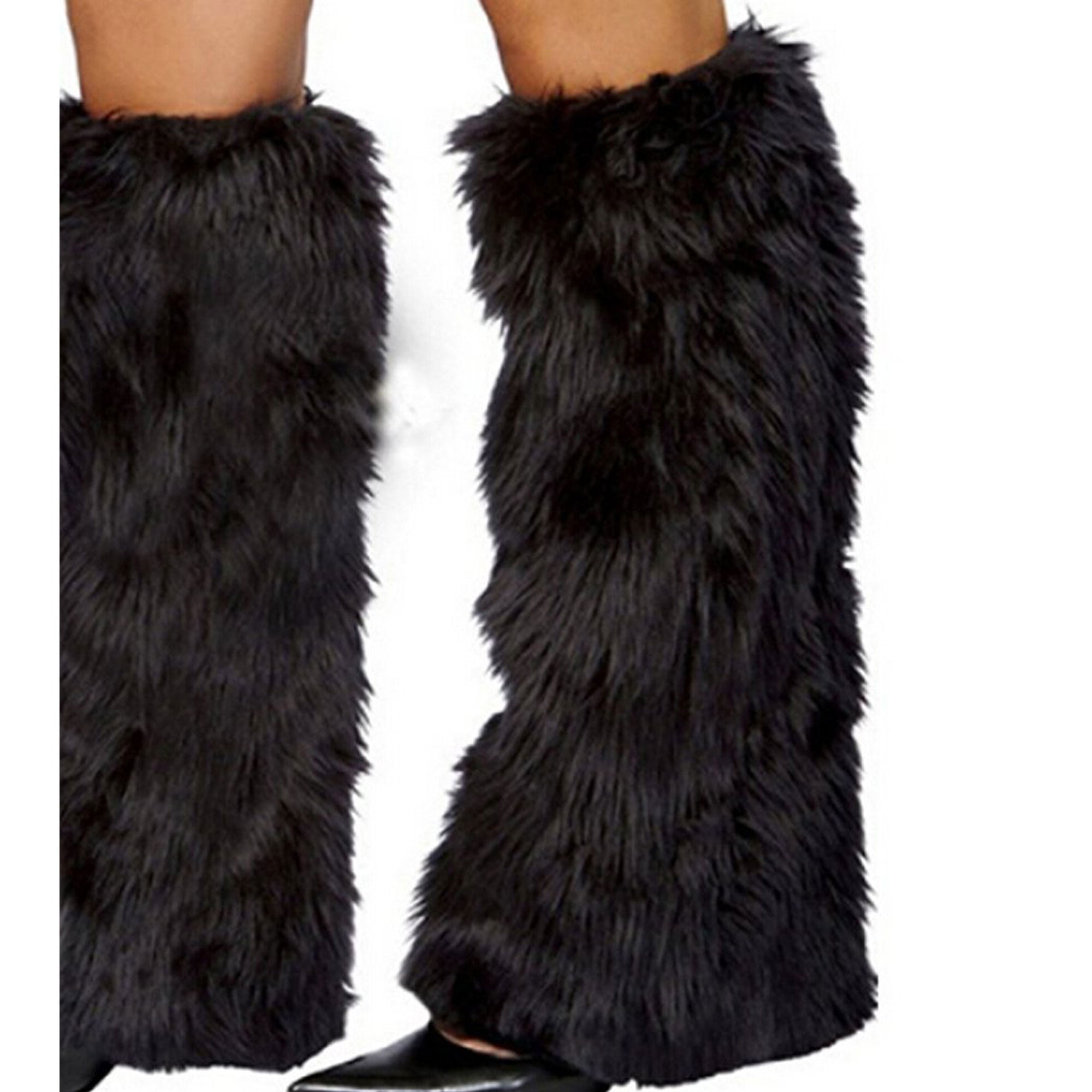 TAORE Womens Winter Faux Fur Leg Warmers Warm Fuzzy Boots Cuffs Cover