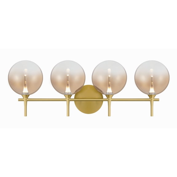 48916-035 Eurofase Lighting Iissa - 16W 4 LED Bath Vanity-10.25 Inch Tall and 29.5 Inch Wide-Gold Finish-Amber Glass Color