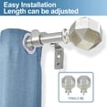 thumbnail image 4 of Urbanest Adjustable Single Curtain Rod Set Mason Finials – 3/4-Inch Diameter, With Pewter Rod, 28–48 Inches, 4 of 6