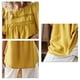 thumbnail image 5 of Top de manga corta con cuello redondo para mujer, camisa elegante informal holgada de Color puro con encaje de punto suizo, blusa amarilla XL, 5 of 6