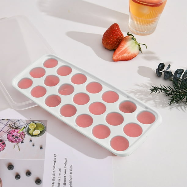 pstuiky Rejillas para hielo rejillas para hielo con tapas extraíbles antiderrames para cócteles congeladores bandejas de hielo apilables con tapa