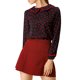 thumbnail image 2 of INSPIRAR CHIC Blusa dulce de manga larga con cuello Peter Pan y volantes para mujer M Negro, 2 of 7