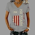 thumbnail image 2 of NMMUED Independence Day Shirts for Women 4th of July Patriotic Tops V Neck 250 Years Distressed Flag Graphic Tees Summer Casual Short Sleeve T-shirts Memorial Day Gray 3XL, 2 of 9