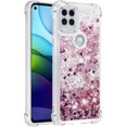 thumbnail image 3 of Compatible with Motorola Moto G Stylus 5G Case Glitter Liquid Cute Clear Phone Case Floating Quicksand Shockproof Protective Bumper Silicone TPU Case for Moto G Stylus 5G Love Rose YB, 3 of 9