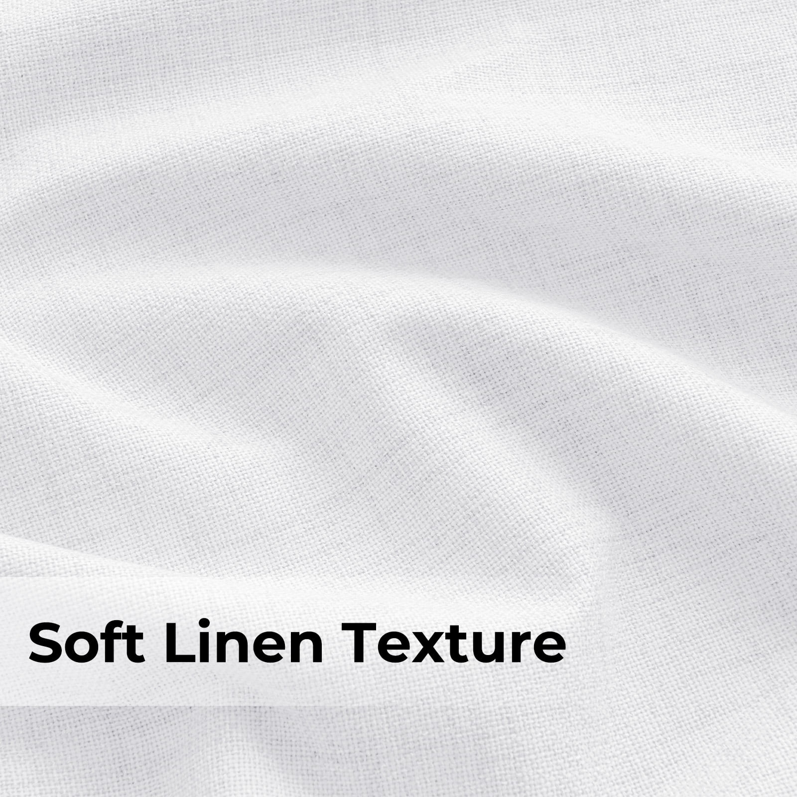 100% Blackout Faux Linen Curtains for Bedroom 90 Inches Long,2 Panels Set,Thermal Insulated Back Tab Drapes,50"Wx90"L,Bright White