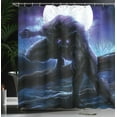 thumbnail image 4 of Ambesonne Fantasy Shower Curtain, Surreal Werewolf Eyes, 69"Wx84"L, Purple Blue, 4 of 5