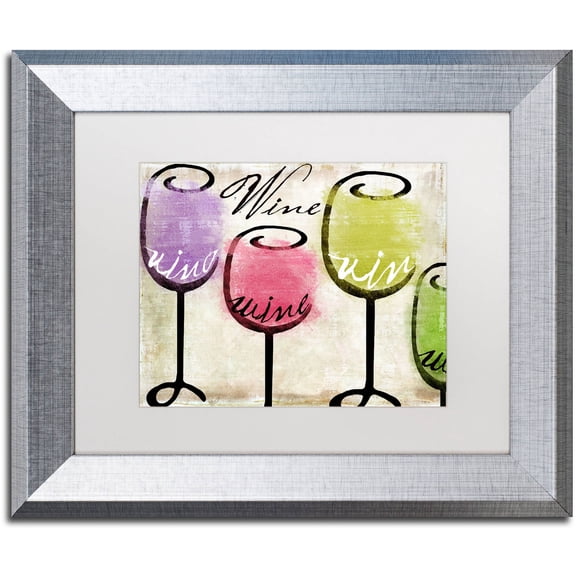 Trademark Fine Art "Wine Tasting III" Canvas Art by Color Bakery White Matte, Silver Frame