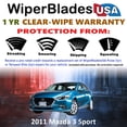 thumbnail image 2 of 2011 Mazda 3 Sport Beam Wiper Blades Wipers w/1yr Warranty (Set of 3) w/Rear Wiper (WiperBladesUSA), 2 of 5