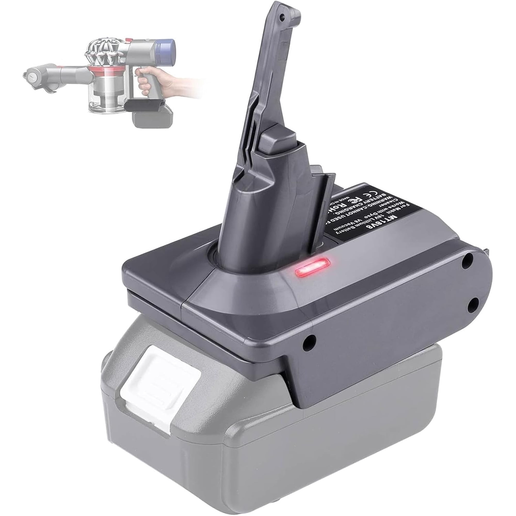 Adapter for Ma*kita ™ 18V Battery, Convert to for Dy*son ™ V8 SV10 Animal Absolute Fluffy Motorhead Cordless Stick & Handheld Vacuum Cleaner (Adapter Only)