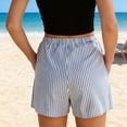 thumbnail image 5 of Women's Lightweight Soft Casual Summer Shorts with Pockets, Elastic Waist Drawstring Comfort Fit, Solid Color Easy Care, Beach Outdoor Travel Athletic Work | UKHCCC,Blue L, 5 of 6