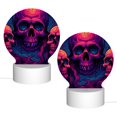 thumbnail image 2 of Daiia Purple-Red Skull Pattern Acrylic Night Light, LED Touch Light, Bedroom Night Light, Soft Glowing Lamp Perfect Gift for Mother's Day, Birthday, or Christmas, 2 of 9