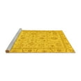 thumbnail image 2 of Ahgly Company Machine Washable Indoor Round Abstract Yellow Modern Area Rugs, 3' Round, 2 of 4