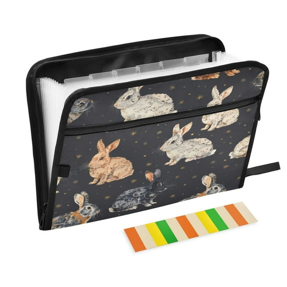 Organ Folder 14.2 x 0.8 x 10.6 Inches 13 Separate Pockets A4 Size Documents Folder A Sort Storage File Manager For The Home Office Many Rabbits