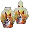thumbnail image 3 of Welcome Spring Summer Basenji Portrait Flower Blue Sky All Over Print 3D Hoodie Unisex Merch Hoodies African Barkless Dog Lover - 12001, 3 of 6