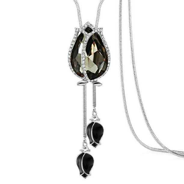 Essen Fashion Women Long Dress Sweater Chain Tulip Pendant Ornament Necklace  Jewelry 