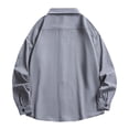thumbnail image 3 of Men's 100% Cotton Oversized Button Down Shacket, Long Sleeve Work Shirt Jacket with Dual Chest Pockets, Casual Loose Fit Shirts for Men M‑4XL, 3 of 8