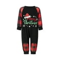 thumbnail image 2 of Family Matching Christmas Pajamas, Romper/Letter Print Long Sleeve Tops and Plaid Pants Sleepwear Loungewear Set, 2 of 10