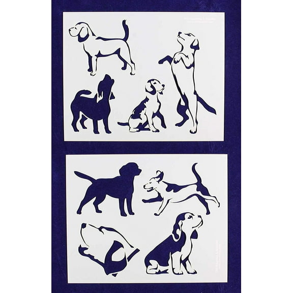 Beagle Dog Stencils-Mylar 2 Pieces of 14 Mil 8" X 10" - Painting /Crafts/ Templates