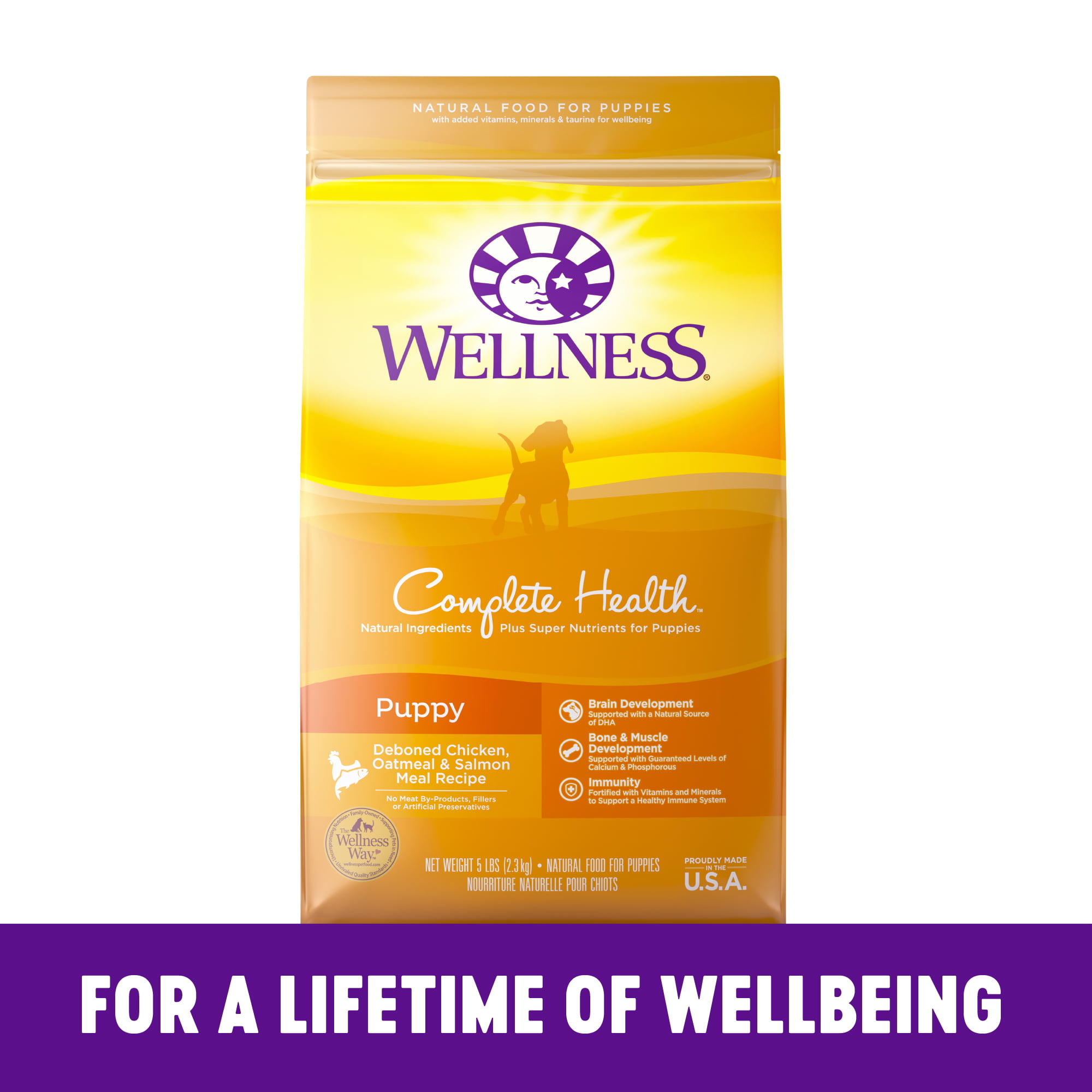 wellness complete health natural dry large breed puppy food