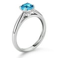 thumbnail image 3 of Gem Stone King 10K White Gold 5MM Cushion Cut Swiss Blue Topaz Solitaire Engagement Ring for Women (0.65 Cttw, Gemstone November Birthstone, Available in Size 5, 6, 7, 8, 9), 3 of 4