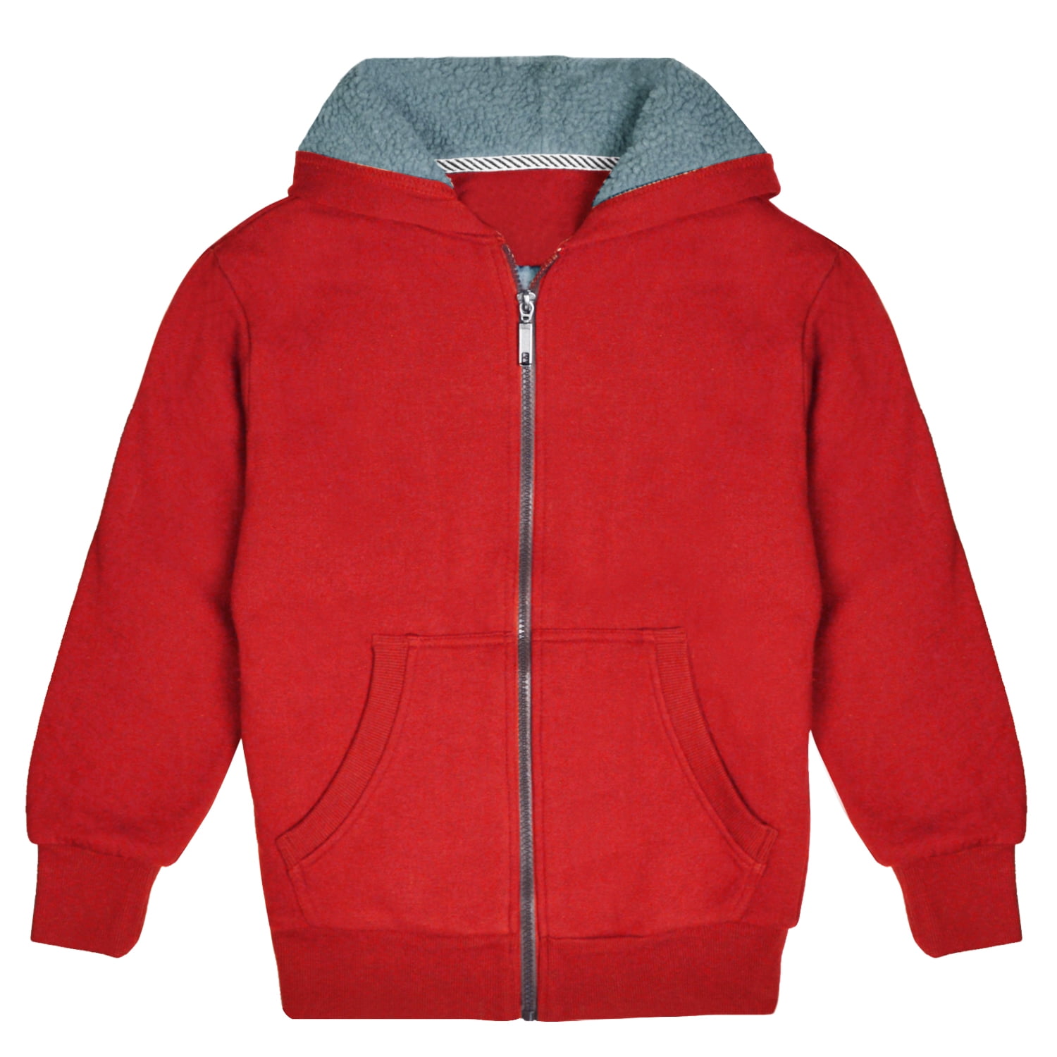 Under Armour Boy's 6 Blue Red Logo Hooded Sweatshirt Front Zipper 
