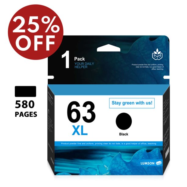 63XL Ink Cartridge 1 Pack Black Replacement for HP Envy 4520 4512 4516 Officejet 5260 5252
