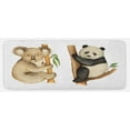 thumbnail image 1 of Panda Kitchen Mat, Koala and Panda Sitting on Trees Wild Life Tropics Habitat Woodland Illustration, Plush Decorative Kitchen Mat with Non Slip Backing, 47" X 19", Beige Black, by Ambesonne, 1 of 1