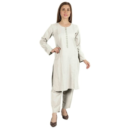 

Moomaya Solid Kurta Pajama Set For Women Ethnic Set Full Sleeve Indian Formal Cotton Clothing