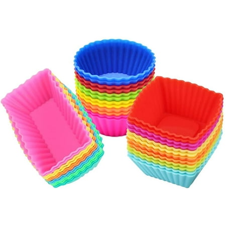 

Silicone Cupcake Muffin Baking Cups Liners 36 Pack Reusable Non-Stick Cake Molds Sets