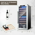 thumbnail image 2 of Spaco 43 Bottle Wine Cooler Refrigerator Dual Zone Temperature Control with 8 Shelves-Black, Digital Temperature Control Compressor Wine Cellar, Fast Cooling Low Noise No Fog, 2 of 8