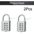 thumbnail image 4 of HUGFEGWE 8 Digit Button Combination Security Padlock Digital Lock for Suitcase Luggage Drawer Door Toolbox Fixed Gym Cabinet Door Toolbox Padlock Gym Sports School and Employee Lock,Silver UA824-6865, 4 of 8