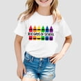 thumbnail image 2 of LUOGENLI T-Shirt pour Filles Enfants Mode Décontractée Imprimé Col Rond Ample Manche Courte T-Shirt Haut Chemises pour Filles Blanc 4-5 Ans, 2 of 4