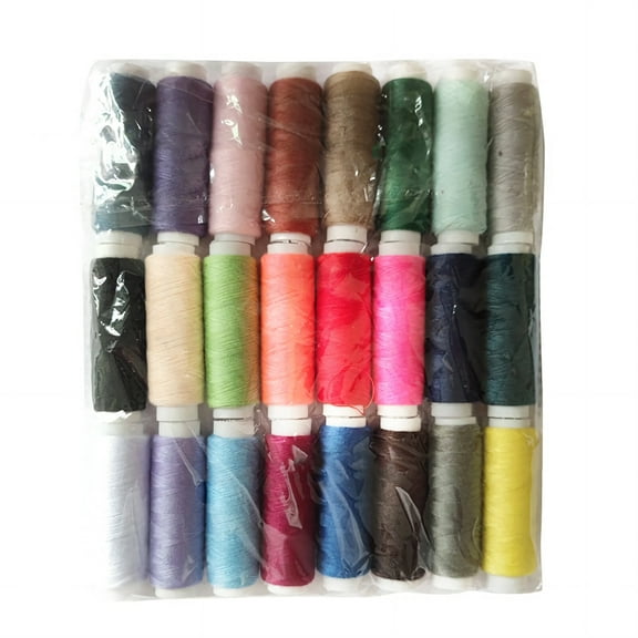 AUQ 24 Pcs Cotton Sewing Thread,Vibrant,Fade-Resistant Colors Sewing Threads for Sewing Machine