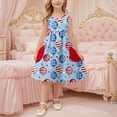 thumbnail image 5 of ZACPNCV 4th of July Toddler Girl Outfit Fourth of July USA Dress Kids Little Girl Independence Day Clothes Blue 5-6 Years, 5 of 7