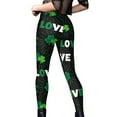 thumbnail image 2 of APEXFWDT St. Patrick's Day Women's Irish Green Shamrock Leggings High Waisted Buttery Soft Printed Tights, 2 of 3