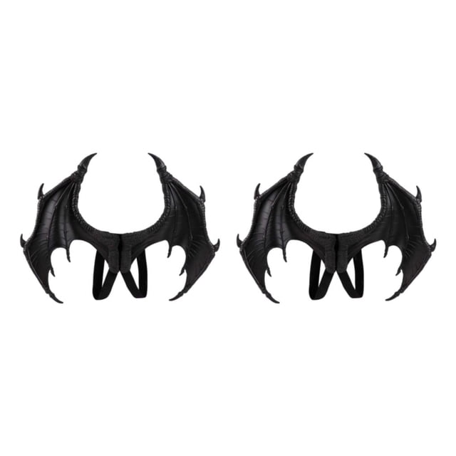 Minnieouse Halloween Dragon Wing Devil Costume for Boys Teens Girls 2piezas Negro