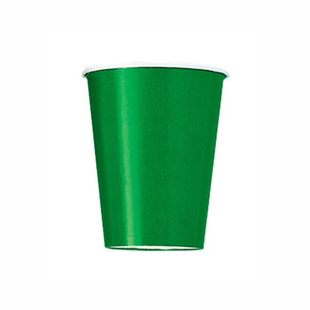 9oz Paper Cups, Green, 14ct