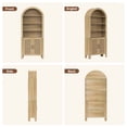 thumbnail image 2 of Hawsaiy 71" Arched Pantry Cabinet with Doors, Tall Arch Bookcase with Adjustable Shelves, Mid-Century Modern Kitchen Pantry Storage Cabinet for Living Room, Natural, 2 of 10