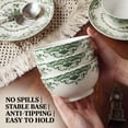thumbnail image 4 of Onader 12 Piece Tableware Set, Rose Floral Dinnerware Set for 4, Ceramic Plates and Bowls Sets for Home Kitchen Restaurant, Scratch Resistant & Microwave Safe, Green, 4 of 9