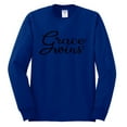 thumbnail image 2 of Wild Bobby Grace Wins Script Inspirational/Christian Men Long Sleeve Shirt, Royal, 3X-Large, 2 of 5