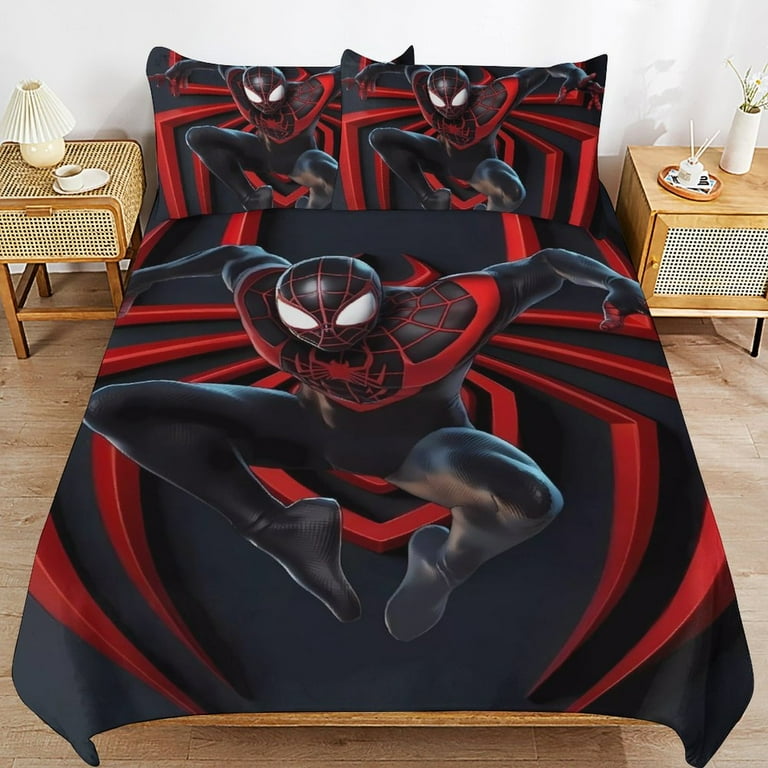 Spiderman 3-Piece Bedding Set, Printed Quilt Set Twin Size, Full
