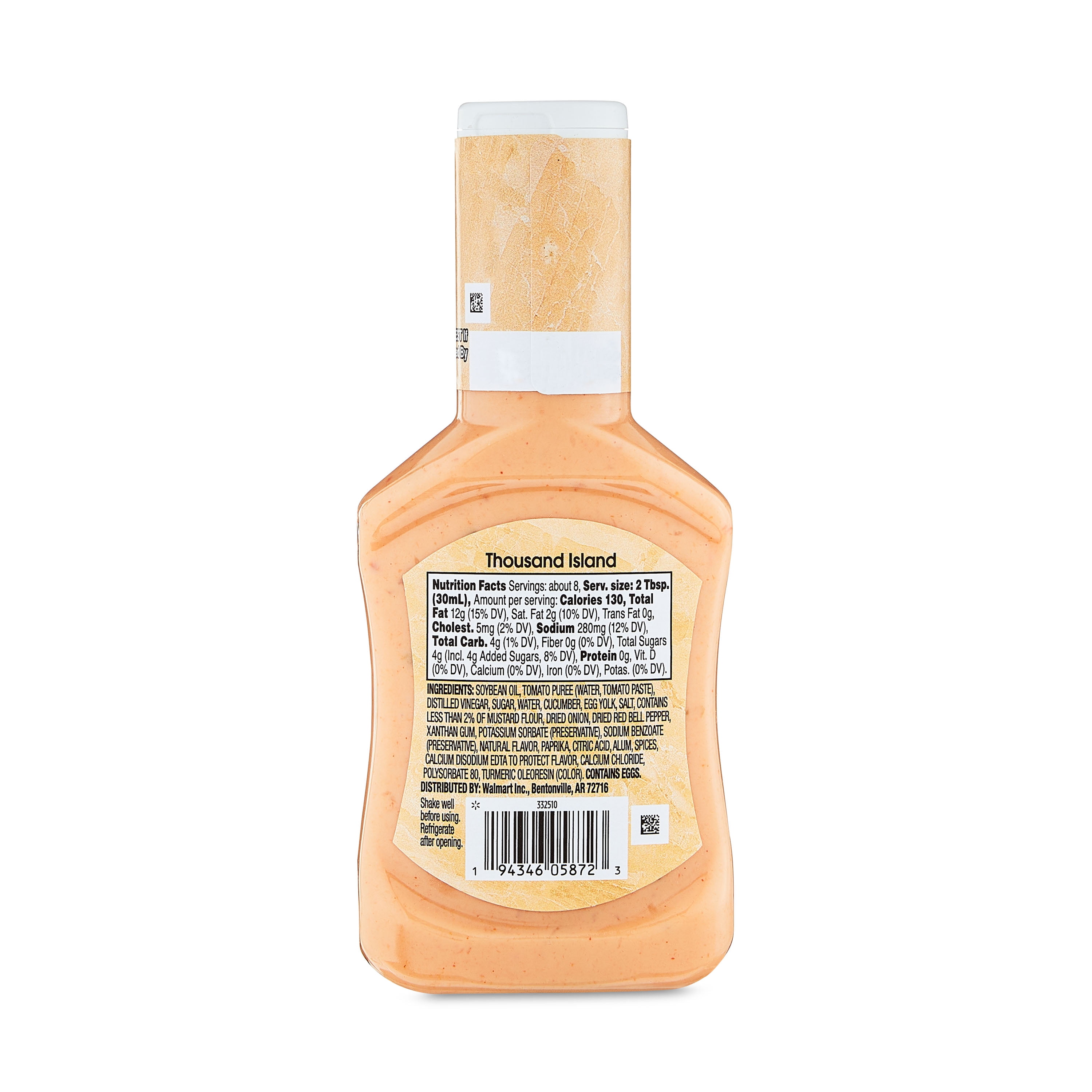Great Value Thousand Island Dressing, 8 fl oz Bottle
