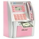 thumbnail image 1 of Cajero Automático Hucha Para Niños Con Memoria De Apagado Tarjeta De Débito Para Dinero Real Alimentador De Billetes Apagado Con Una Tecla Calculadora De Saldo Caja De Máquina Segura De Ahorro Electró, 1 of 1