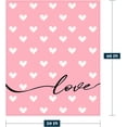 thumbnail image 2 of Valentines Day Decorative Throw Blanket Pink Love Heart Throw Blanket Girlfriend Wife Couple Gift Blanket for Couch Sofa Bed Soft Lightweight Fleece Blankets and Throws 50x60, 2 of 6