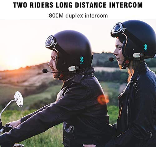 EuroFone Bluetooth Intercom Headset Full Duplex Motorcycle Helmet Interphone with Screen 800M