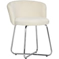 thumbnail image 1 of Pemberly Row Contemporary Metal Vanity Stool with White Fabric, 1 of 12